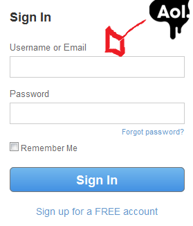 aol mail login step 1