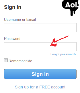 aol login step 2