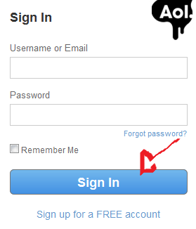 aol login step 3