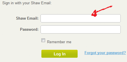 shaw webmail sign in step 1