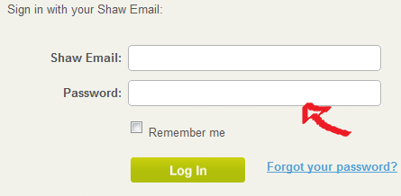 shaw webmail sign in step 2