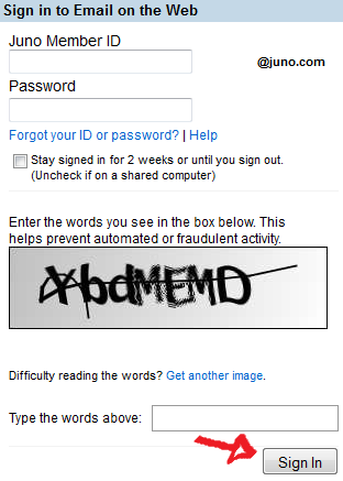 juno webmail sign in step 4