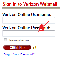 verizon webamail sign in step 2