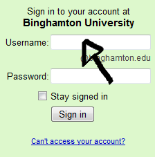 binghamton university mail login step 1