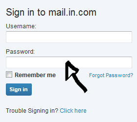 in dot com email login step 2