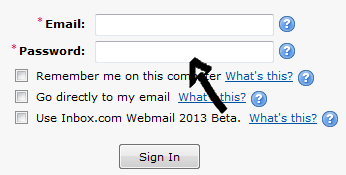 inbox.com mail login step 2