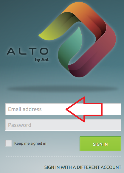 alto mail email address field